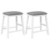 Chaises de bar avec coussins 2 pcs blanc bois massif d'hévéa