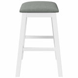 Chaises de bar avec coussins 2 pcs blanc bois massif d'hévéa