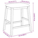 Chaises de bar avec coussins 2 pcs blanc bois massif d'hévéa
