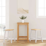 Chaises de bar 2 pcs blanc bois massif d'hévéa