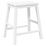 Chaises de bar 2 pcs blanc bois massif d'hévéa