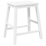 Chaises de bar 2 pcs blanc bois massif d'hévéa
