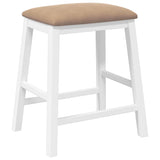 Chaises de bar avec coussins 2 pcs blanc bois massif d'hévéa