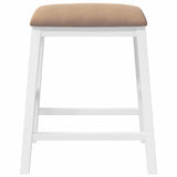 Chaises de bar avec coussins 2 pcs blanc bois massif d'hévéa