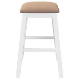 Chaises de bar avec coussins 2 pcs blanc bois massif d'hévéa