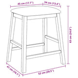 Chaises de bar avec coussins 2 pcs blanc bois massif d'hévéa