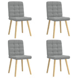 Chaises à manger lot de 4 gris clair tissu