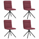 Chaises à manger lot de 4 rouge bordeaux tissu