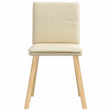 Chaises à manger lot de 4 crème tissu