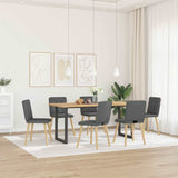 Chaises à manger lot de 6 gris foncé tissu