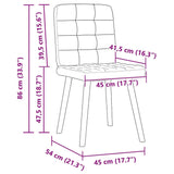 Chaises à manger lot de 6 bleu jean tissu