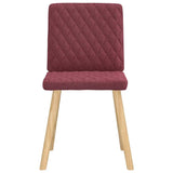 Chaises à manger lot de 6 rouge bordeaux tissu