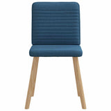 Chaises à manger lot de 6 bleu tissu