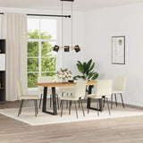 Chaises à manger lot de 6 crème velours