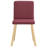 Chaises à manger lot de 6 rouge bordeaux tissu