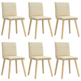 Chaises à manger lot de 6 crème tissu