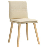 Chaises à manger lot de 6 crème tissu