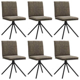 Chaises à manger lot de 6 gris foncé similicuir daim