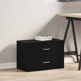 Armoire avec 2 tiroirs chêne noir 60x31x40 cm bois d'ingénierie