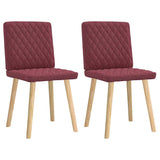 Chaises à manger lot de 2 rouge bordeaux tissu