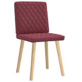 Chaises à manger lot de 2 rouge bordeaux tissu
