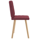 Chaises à manger lot de 2 rouge bordeaux tissu