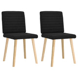 Chaises à manger lot de 2 noir tissu
