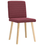Chaises à manger lot de 2 rouge bordeaux tissu