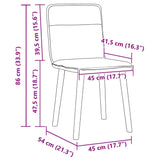 Chaises à manger lot de 2 taupe tissu