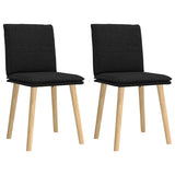 Chaises à manger lot de 2 noir tissu