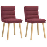 Chaises à manger lot de 2 rouge bordeaux tissu