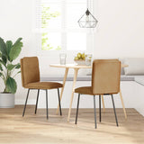 Chaises à manger lot de 2 Marron Velours