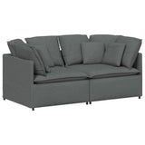 Canapé modulaire avec coussins en tissu gris foncé