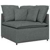 Canapé modulaire avec coussins en tissu gris foncé