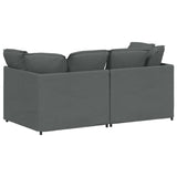 Canapé modulaire avec coussins en tissu gris foncé