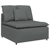 Canapé modulaire avec coussins en tissu gris foncé