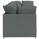 Canapé modulaire avec coussins en tissu gris foncé