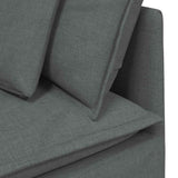 Canapé modulaire avec coussins en tissu gris foncé
