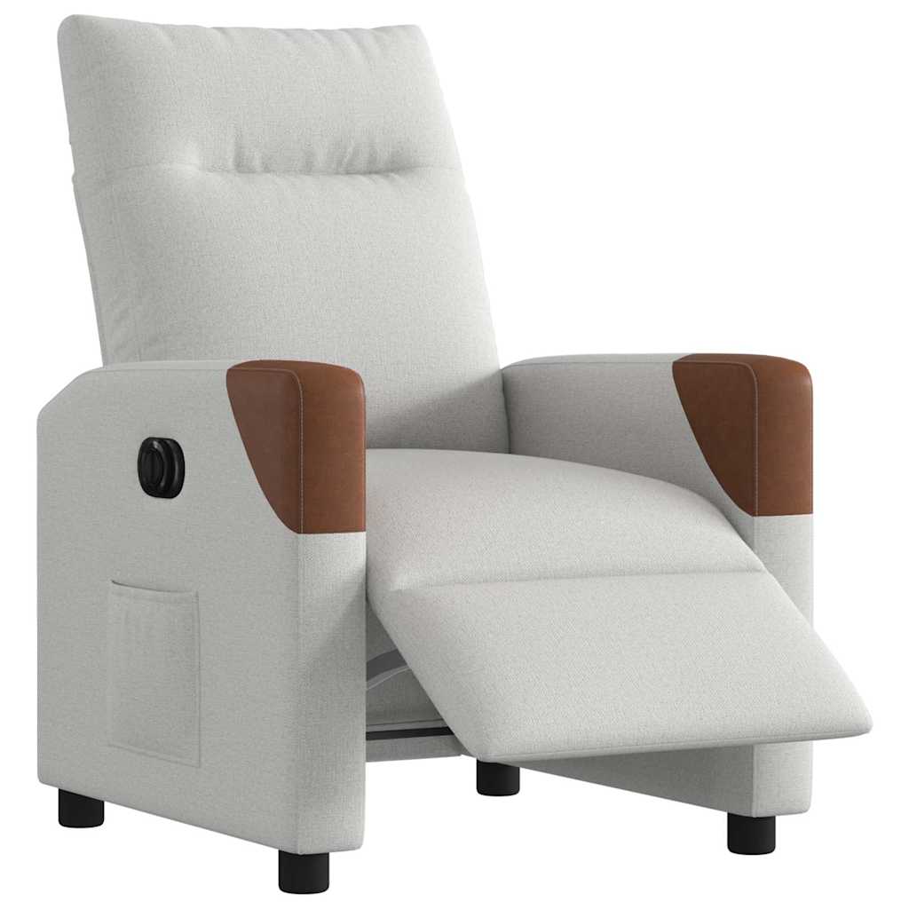Fauteuil inclinable électrique gris nuage tissu