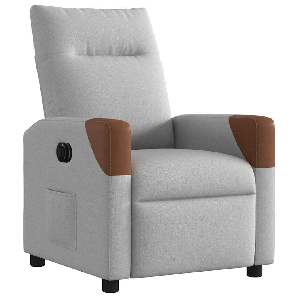 Fauteuil inclinable électrique gris nuage tissu