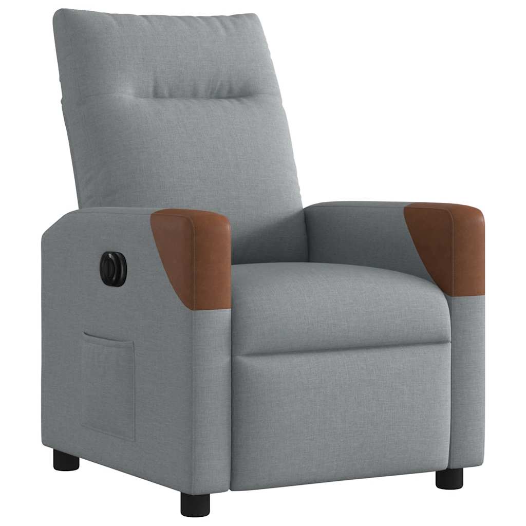 Fauteuil inclinable électrique Gris clair Tissu