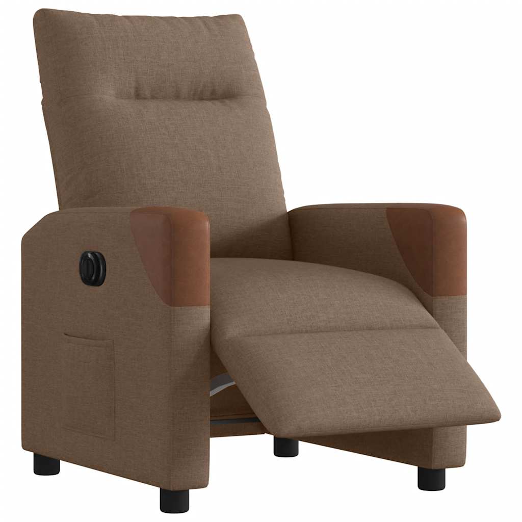 Fauteuil inclinable électrique Marron Tissu
