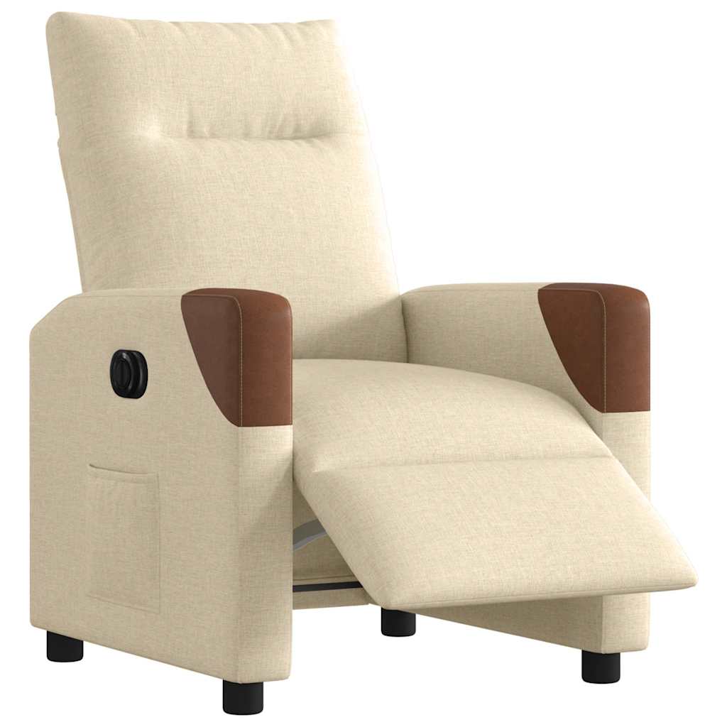 Fauteuil inclinable électrique Crème Tissu
