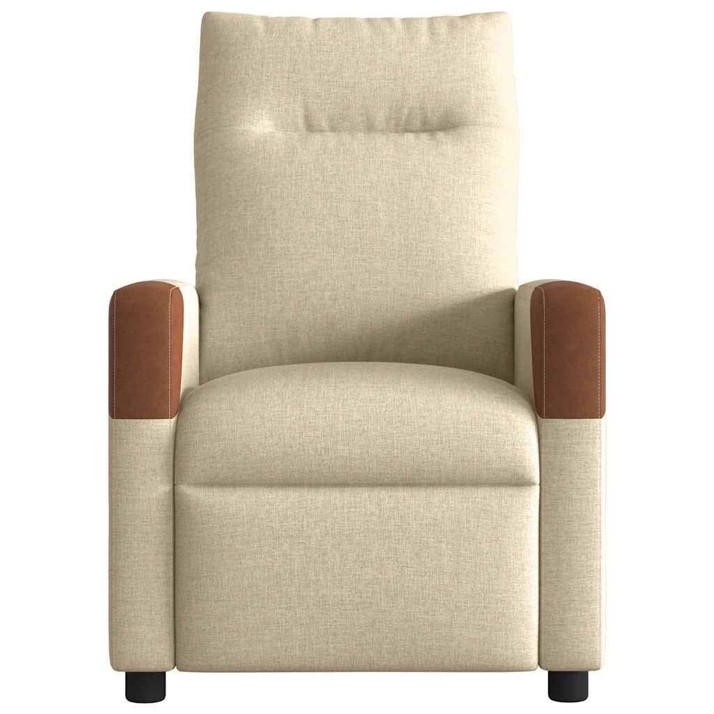 Fauteuil inclinable électrique Crème Tissu