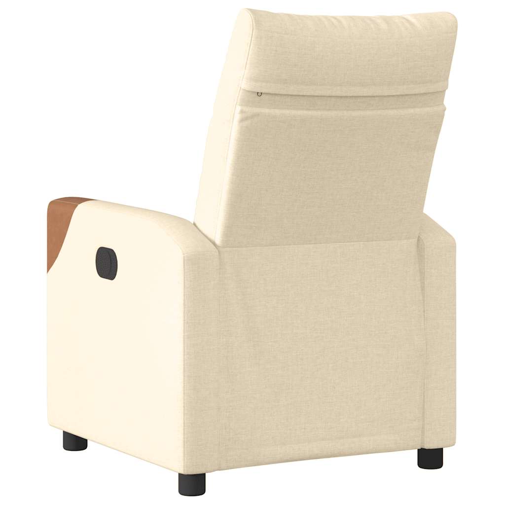 Fauteuil inclinable électrique Crème Tissu