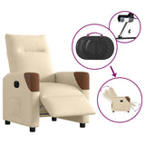 Fauteuil inclinable électrique Crème Tissu