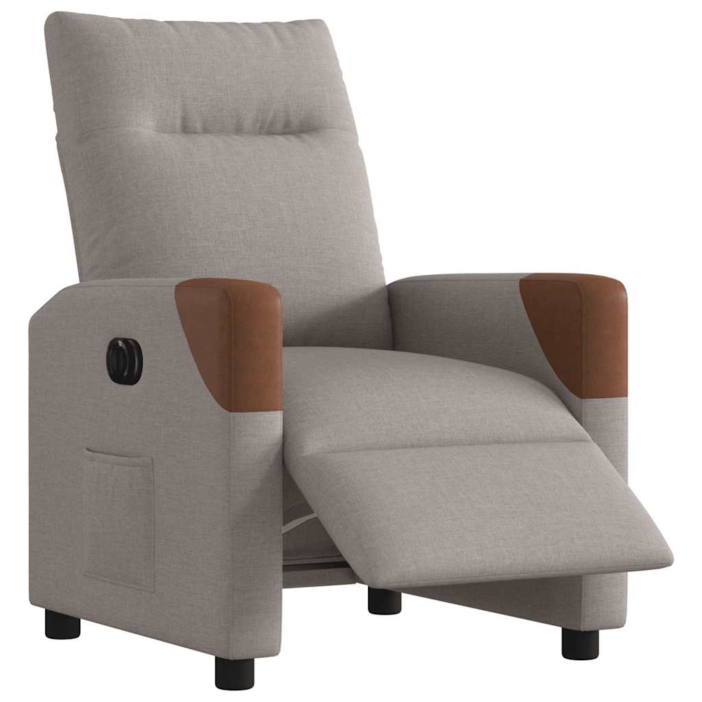 Fauteuil inclinable électrique Taupe Tissu