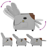 Fauteuil de massage inclinable électrique gris nuage tissu