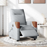 Fauteuil de massage inclinable électrique gris clair tissu