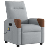 Fauteuil de massage inclinable électrique gris clair tissu